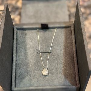 Chatelaine Circle Necklace in Sterling Silver with Pavè Diamonds